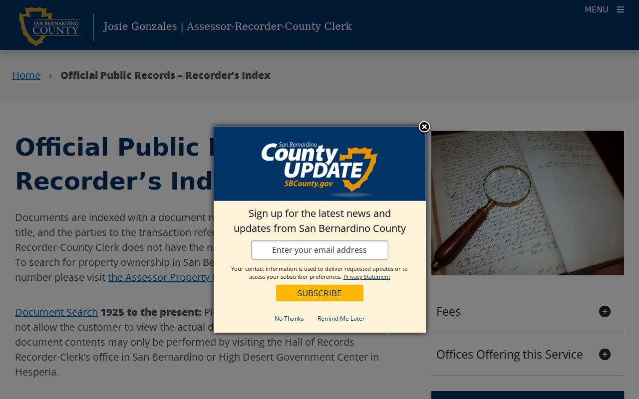 Montclair people search guide to ARC official record fields