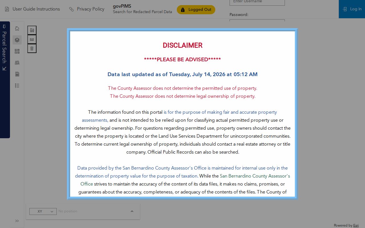 Montclair people search in the San Bernardino County govPIMS portal