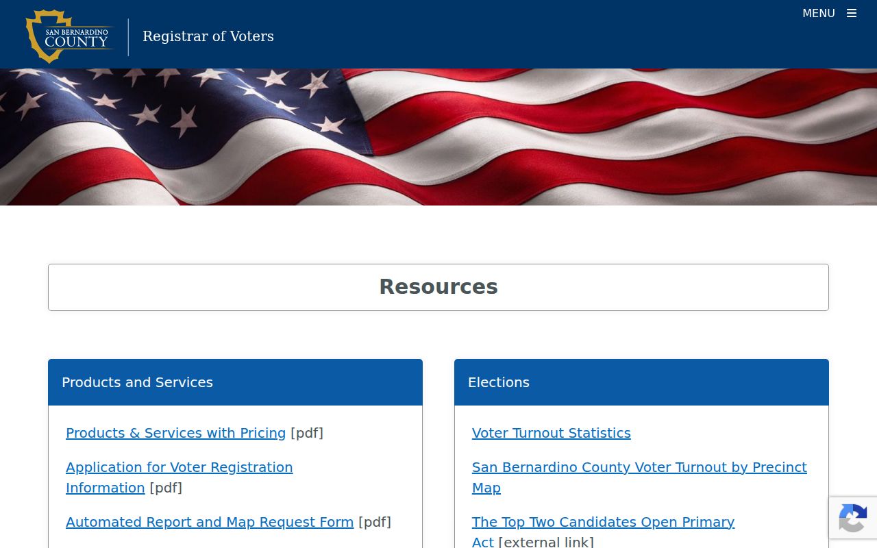 Montclair voter registration records resources from San Bernardino County