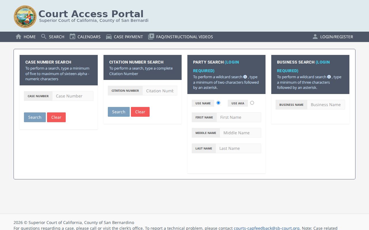 Montclair court records case number search screen