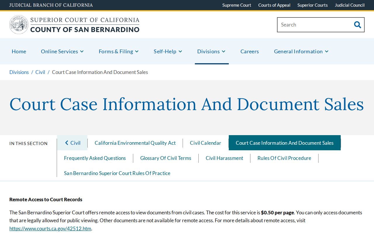 Montclair public records civil court document sales page